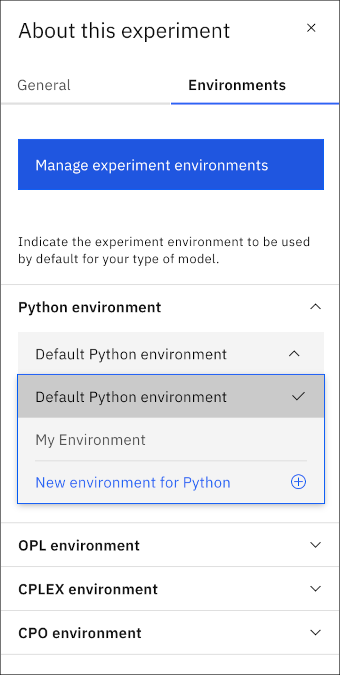 Environment tab of information pane