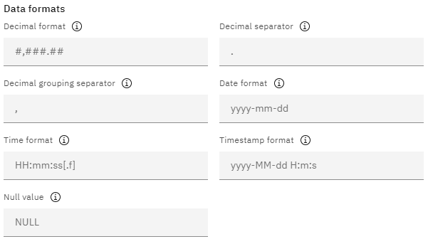 Field delimiter and decimal symbol options