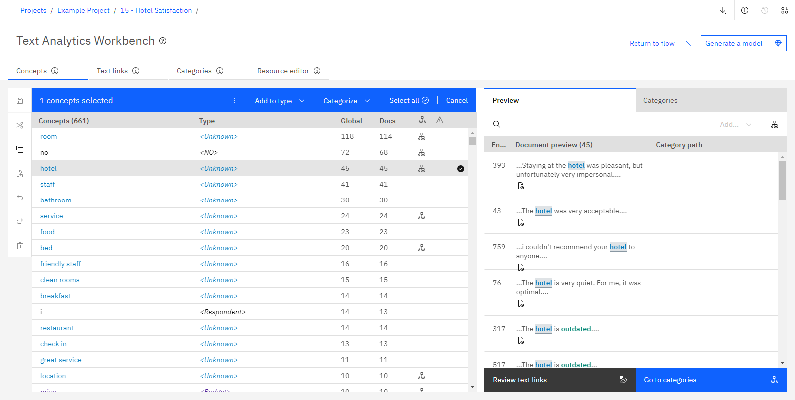 Text Analytics Workbench