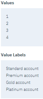 Define labels for the field values