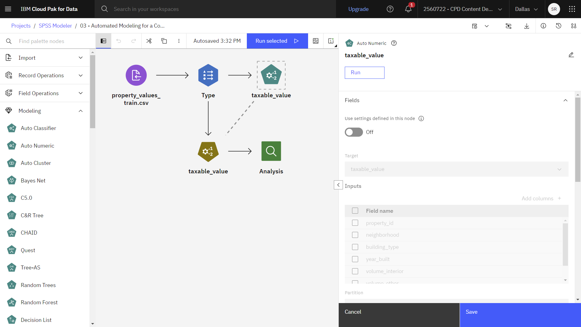 Modeling node