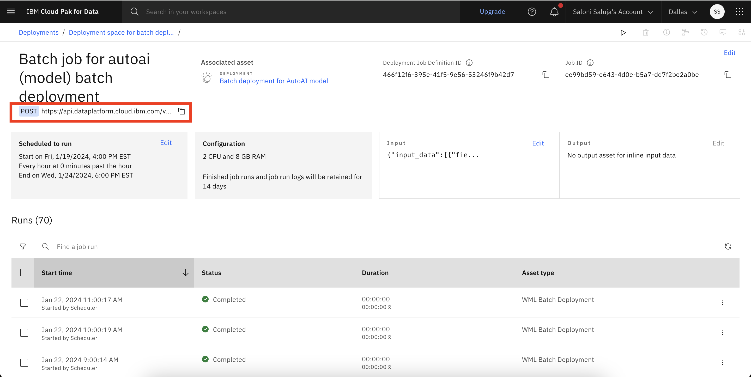 Retrieve endpoint URL for batch deployment