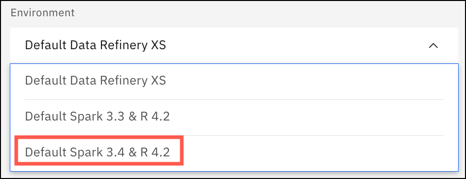 Data Refinery Spark environments