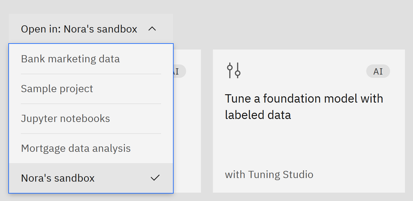 Select the sandbox project