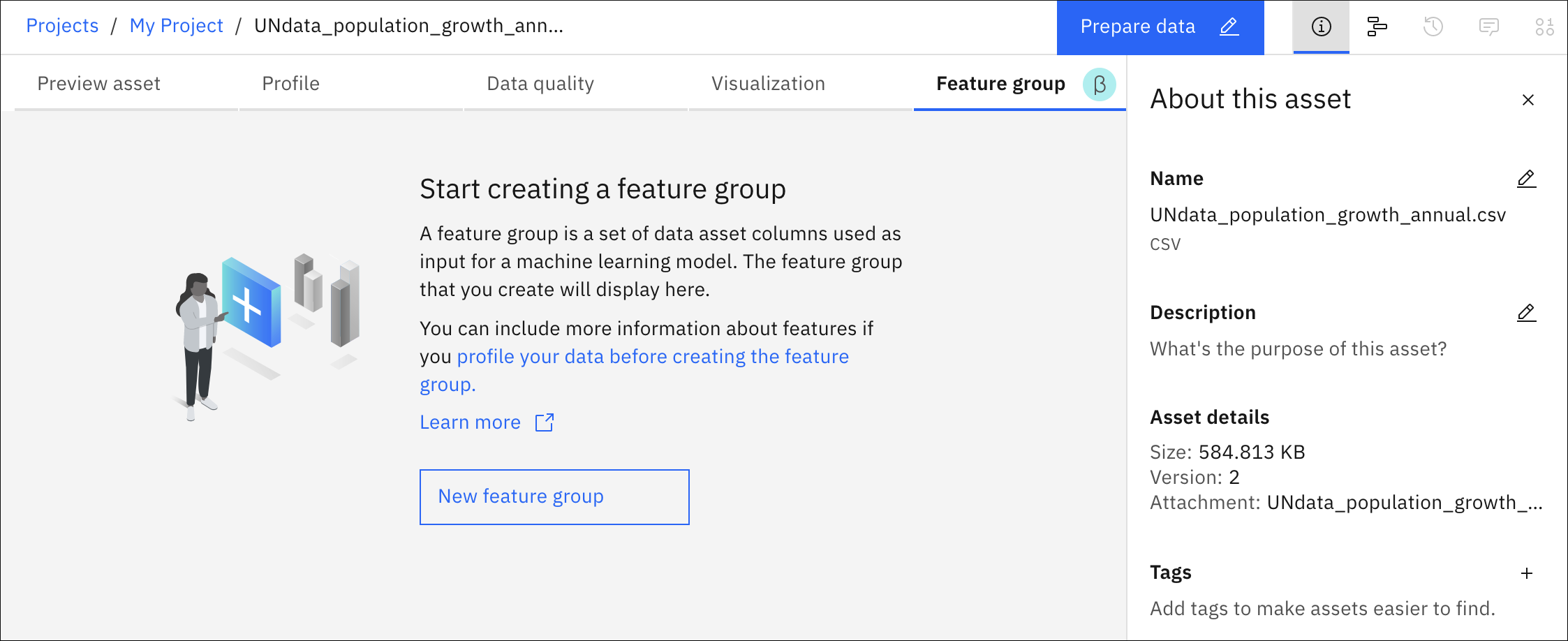 Create a feature group